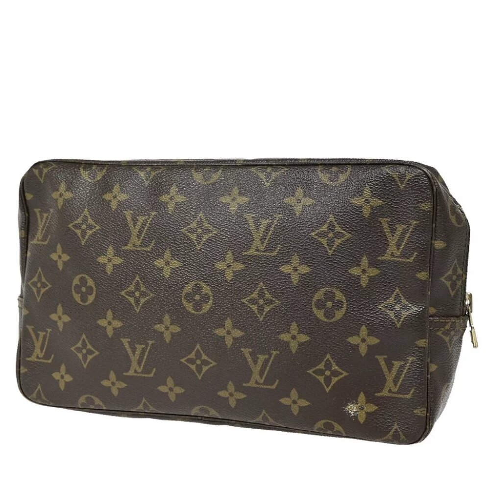 LOUIS VUITTON Trousse Toilette 28 Clutch Hand Bag Monogram Brown